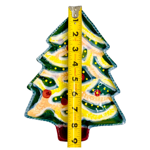 Anthropologie Nathalie Lete Plate Christmas Tree Shaped Dessert Side Candy 9" - Picture 8 of 9